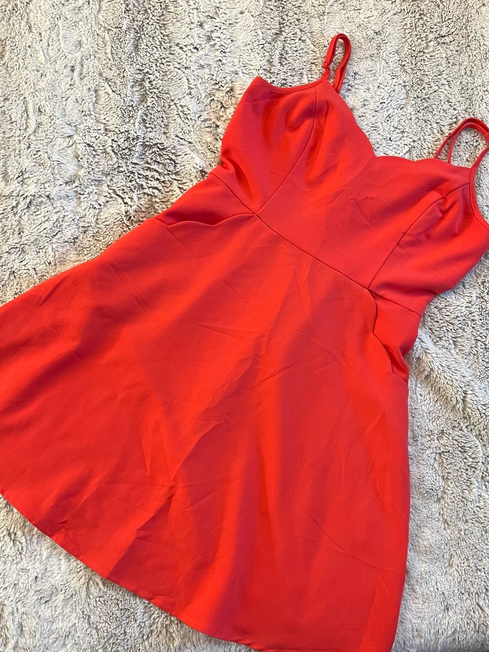 Market & Spruce Red Mini Spaghetti-Strap A-Line Dress